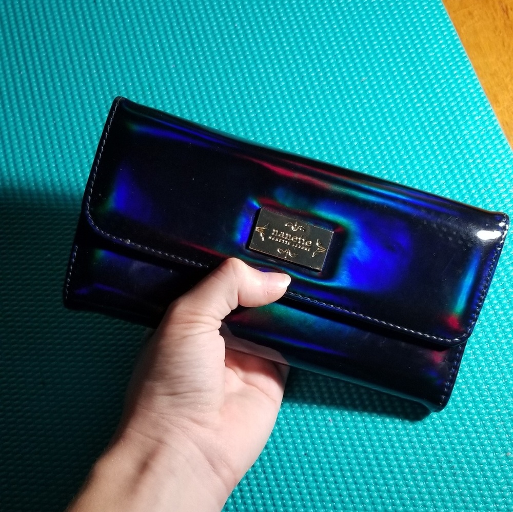 Nanette Lepore Blue Holographic Wallet